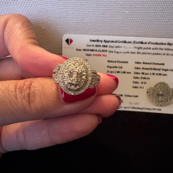 14K Yellow Gold Halo Ring - Picture 2 of 6